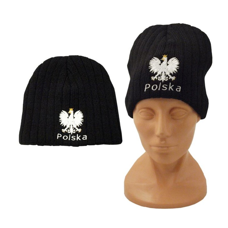 Czapka Zimowa Polska Czarna Orzeł G