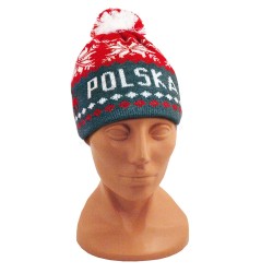 Czapka Zimowa Polska Szaro...