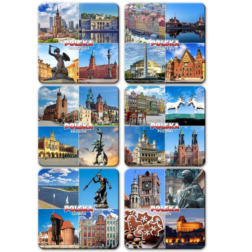 Podkładki Korkowe Polska Foto Mix (6szt.)