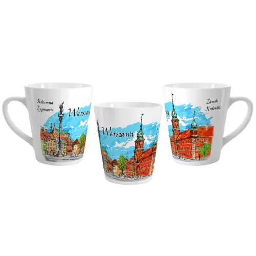 Kubek Latte Warszawa Rysowana