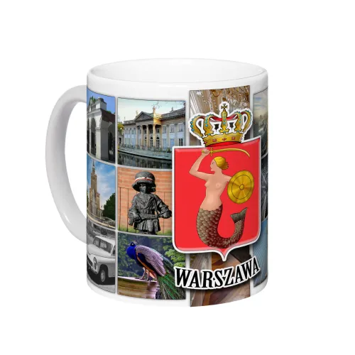 Kubek Biały Warszawa Mozaika