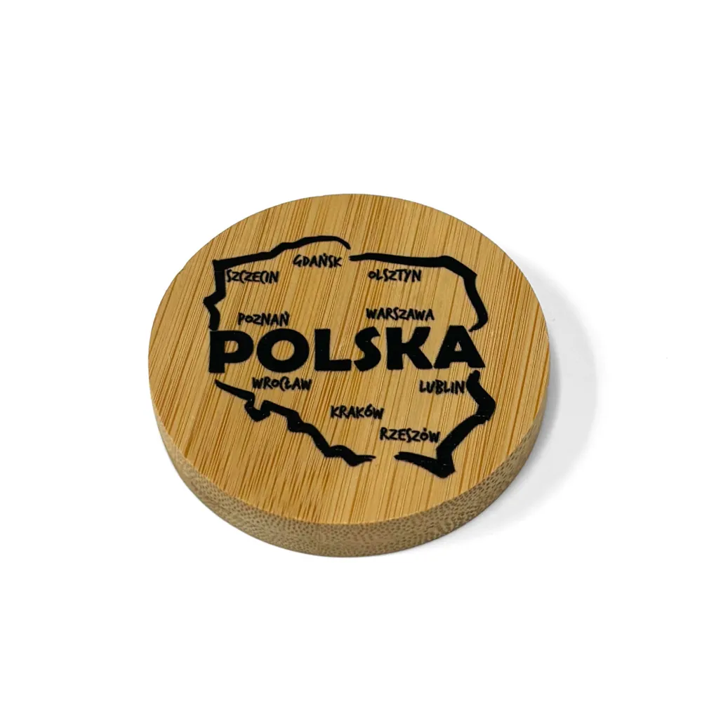 Magnes Drewniany Otwieracz Polska Mapa