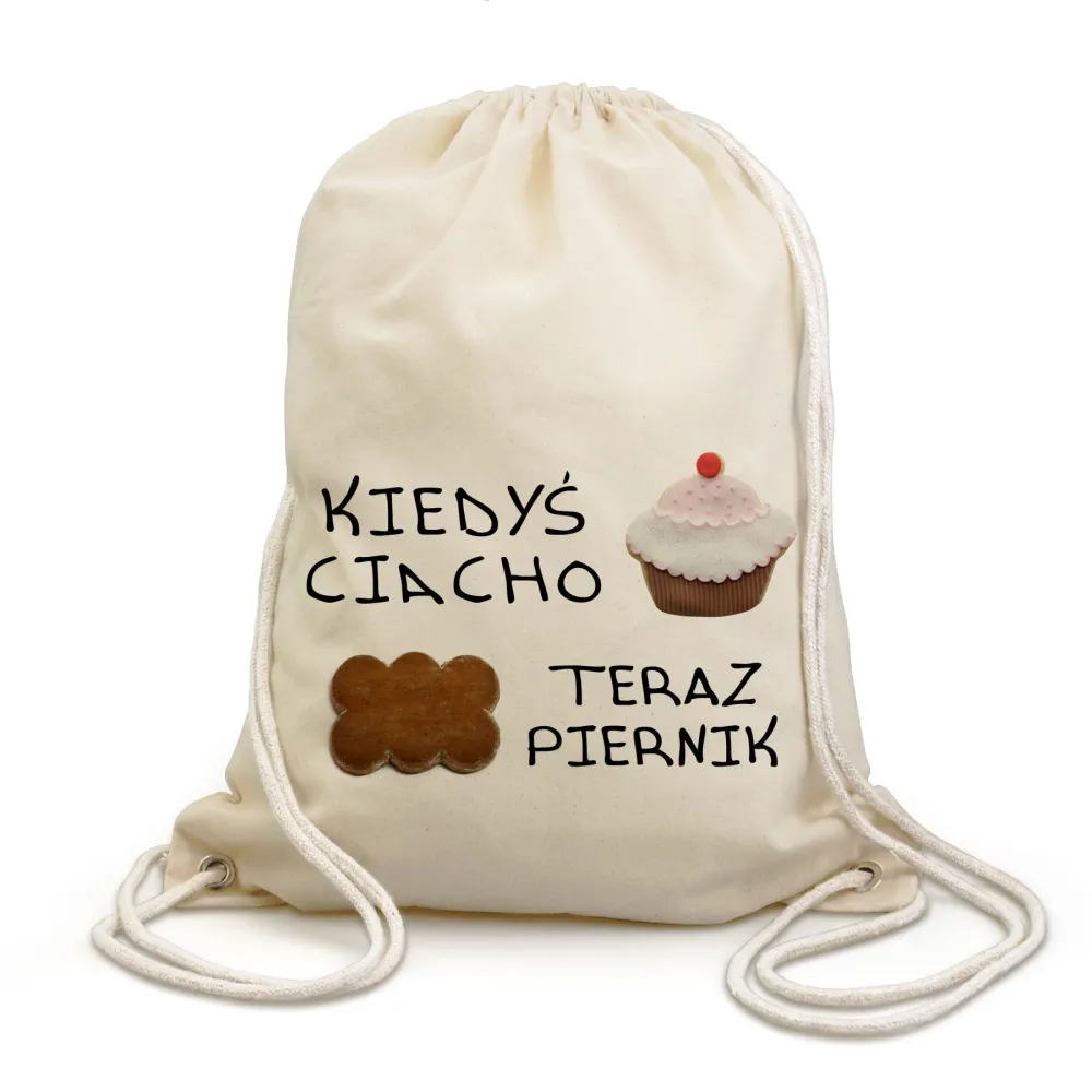 Plecak Worek Kiedyś Ciacho Teraz Piernik, natural