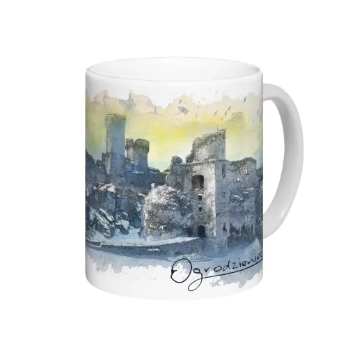 Kubek Ogrodzieniec akwarela