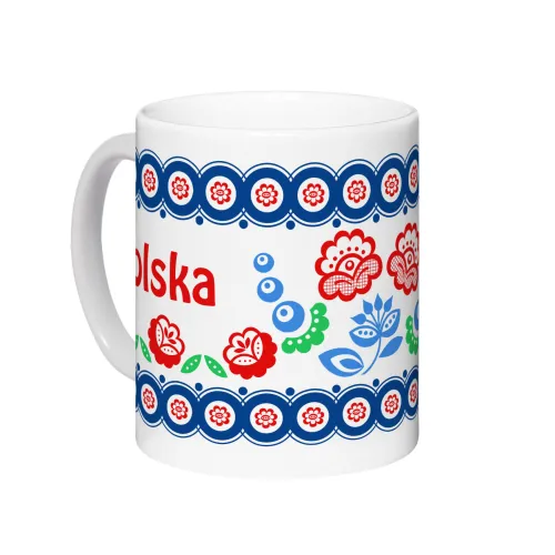 Kubek Polska Folk Kwiaty