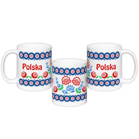 Kubek Polska Folk Kwiaty