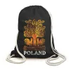 Plecak Worek Wycinanka Kurpiowska, czarny