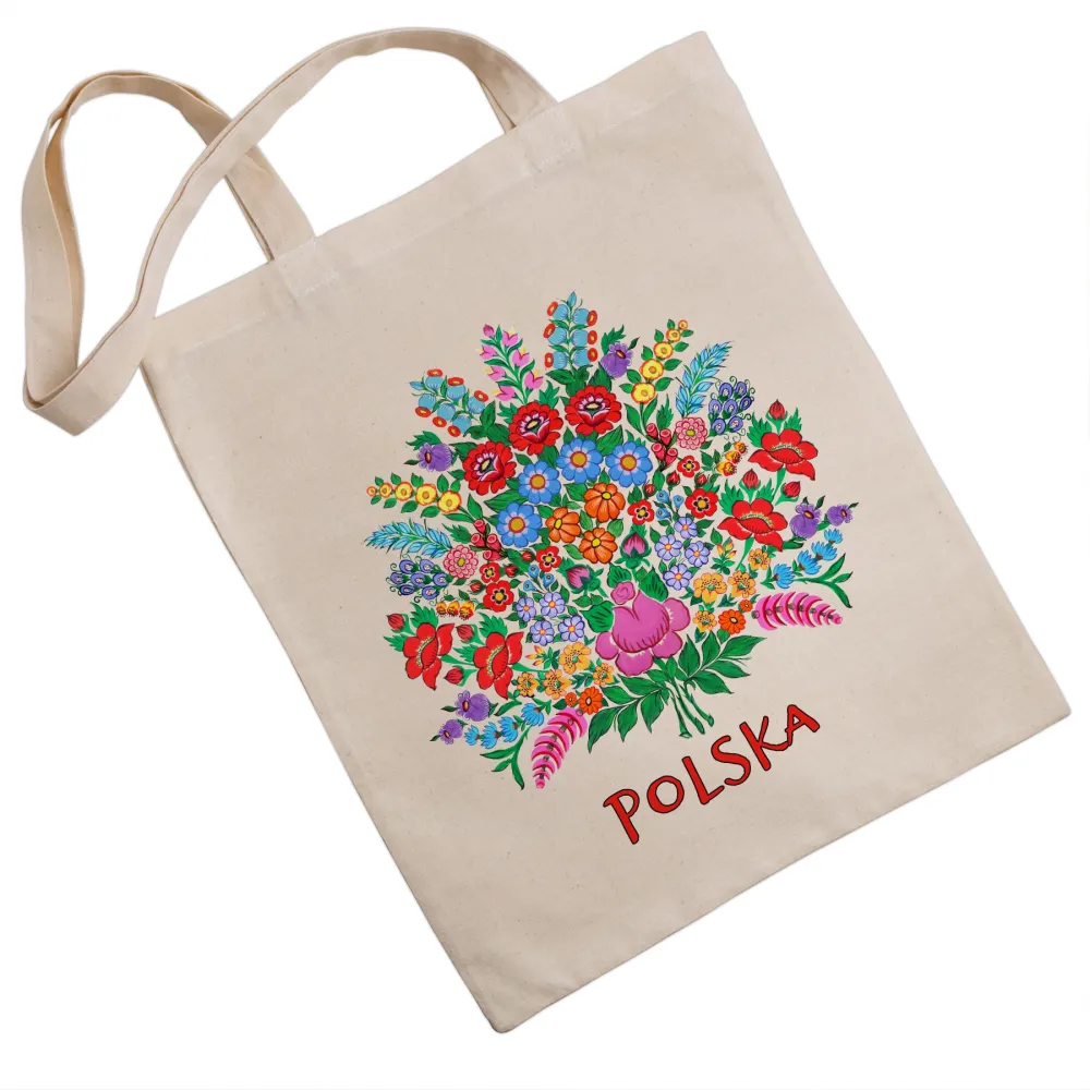Torba eko Zalipie Kwiaty "Polska", natural