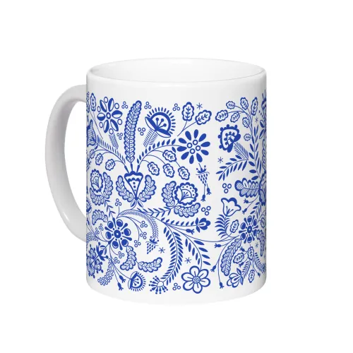 Kubek Kujawy Kwiaty Biały