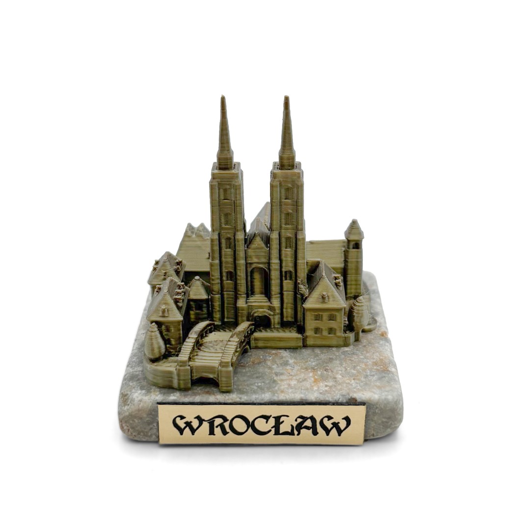 Figurka Wrocław Ostrów Tumski na kamieniu