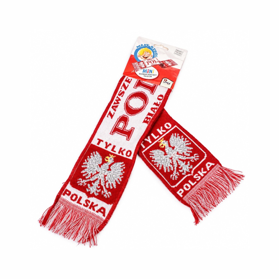 Szalik mini biało-czerwony Polska