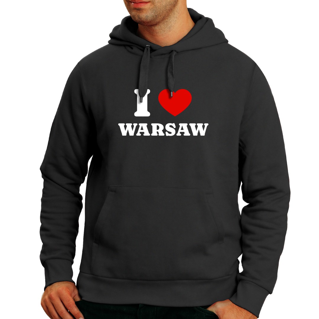 Bluza z kapturem I Love Warsaw (M)::