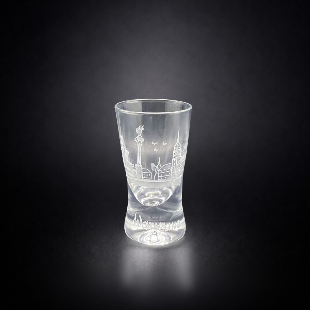 Kieliszek Szklany Grawerowany X Warszawa 25ml