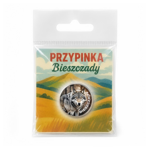 Przypinka pin Bieszczady Wilk
