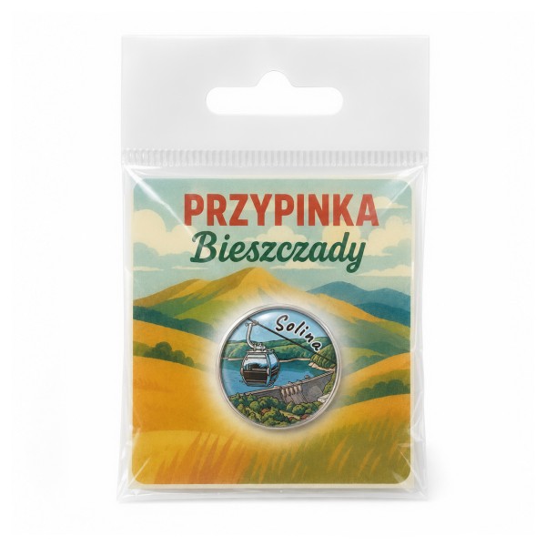 Przypinka pin Bieszczady Solina Zapora Kolejka