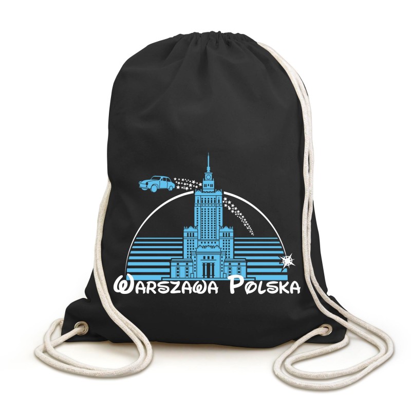 Plecak Worek Warszawa Magiczna, czarny
