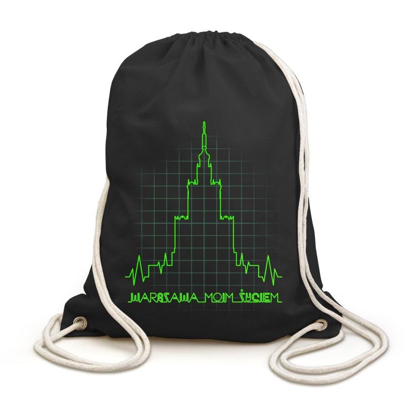 Plecak Worek Warszawa Moim Życiem, czarny