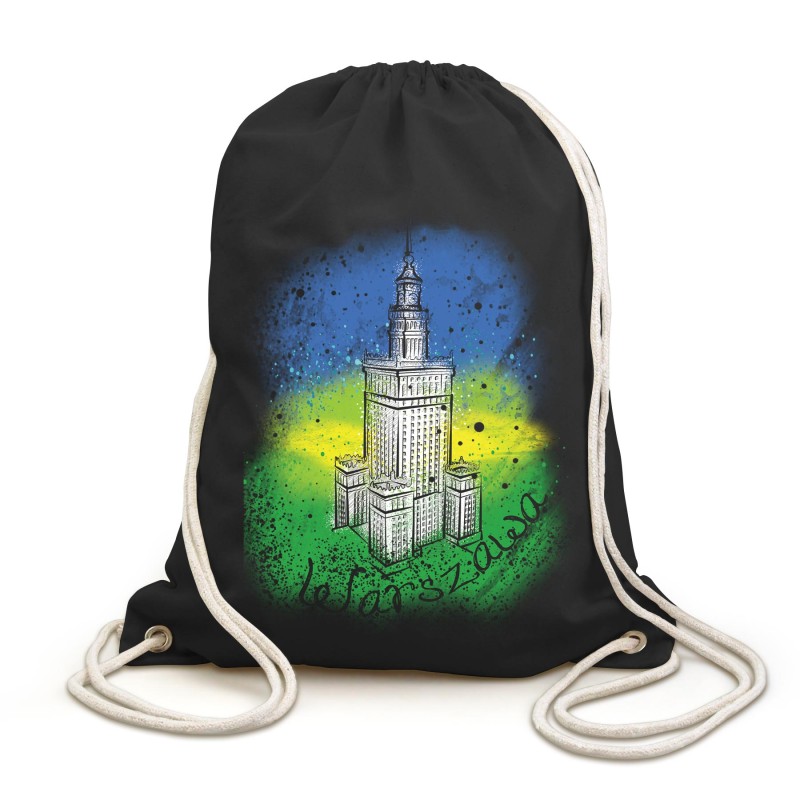 Plecak Worek Kolorowy PKiN, czarny