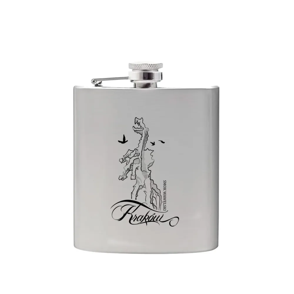 Piersiówka Metalowa Kraków Smok 180 ml