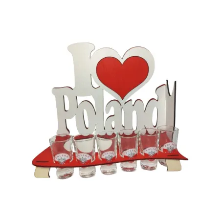 Komplet Karafka "I Love Poland"