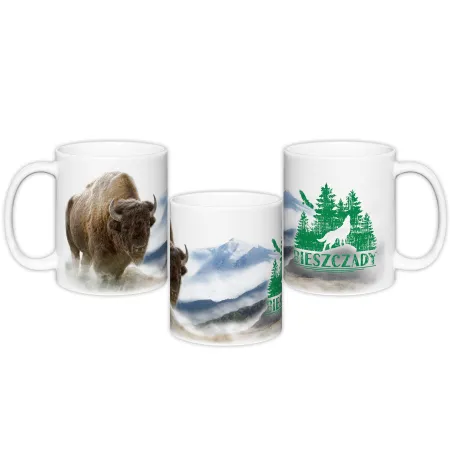 Kubek Bieszczady Żubr we mgle